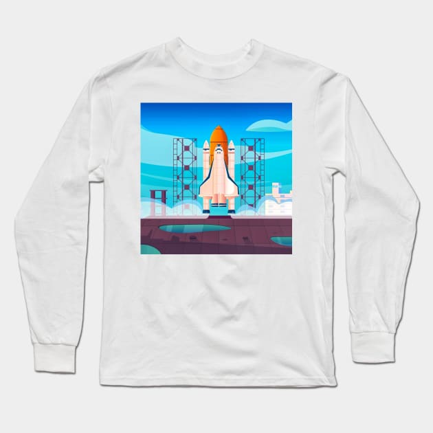 Rocket Launching Site Long Sleeve T-Shirt by TheSkullArmy